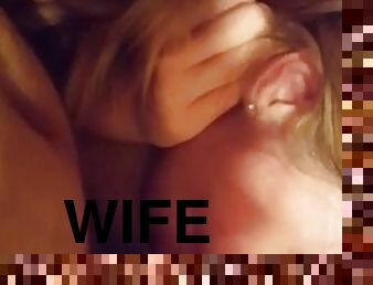 Hot chubby wife cumshot in mouth