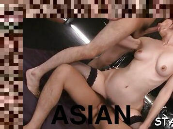 Explicit asian titty fuck