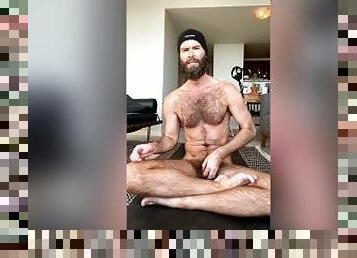 Dude plays with himself during yoga