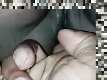 Massage the womans pussy with fingers and make her cum