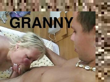 Young guy doggy-fucks freckles 70 yo granny