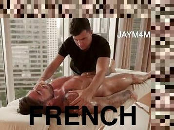 straight French hunk Worshiping sucking ass eating