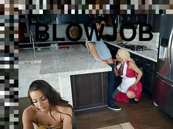 Abigail Mac and Nicolette Shea getting their eager holes drilled