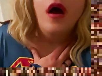 Shameless Sissy Supergirl Jerks Off on Snapchat