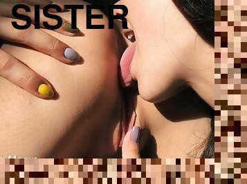 Brunette StepSisters Love Sharing - oral sex, wet pussy licking