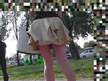 Voyeur loves public upskirt videos