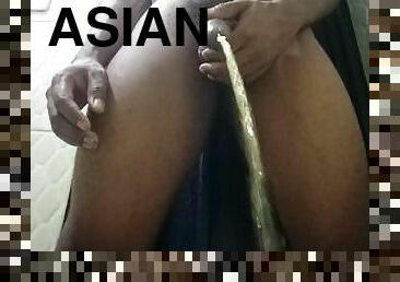 asiatisk, pussy, anal, blowjob, creampie, svart, pikk