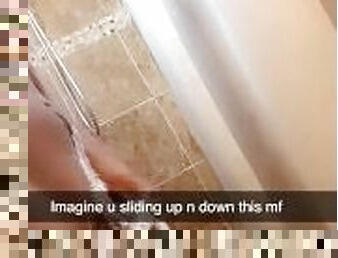 In the shower masterbating