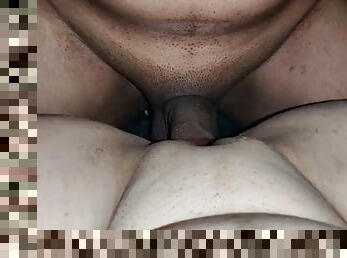 A young man fucks his friends chubby wife hard in doggy style