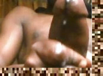 SOLO MALE EBONY  LOUD MOANING AND BURSTING A HUGE NUT????????