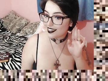 Your goth domme big boobs friend - JOI / Cum countdown