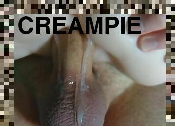 muschi, dilettant, creampie, beule, petite, nahaufnahme, puppe, saftig