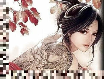 asiatic, japoneza, de-epoca, tailandeza, animatie, fantezie, hentai, solo, chinezoaica, tatuaj