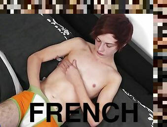 Very cute French boy plays with his cock