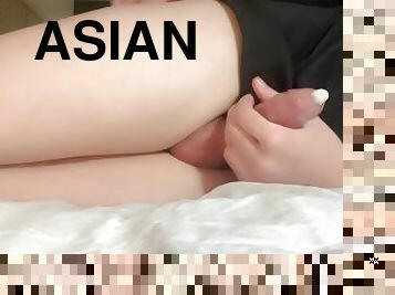 asiatisk, masturbation, amatör, gay, sprut, söt, ensam, twink