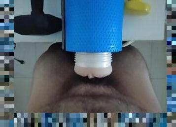 Quick Fleshlight fuck and intense cum