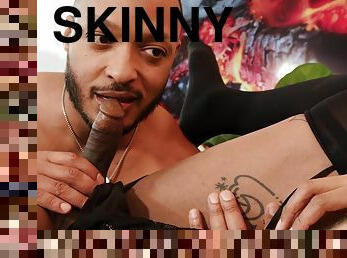 Skinny black t-girl amazing porn clip