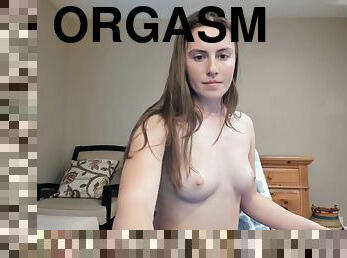 brunette babe striptease her miniskirt and getting orgasm