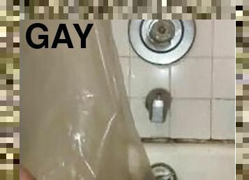 bañando, meando, gay, ducha, a-solas