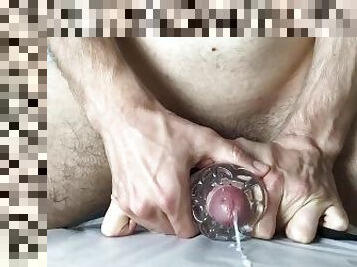 Amateur Guy First Time Fucking A Fleshlight Until Huge Cum Load