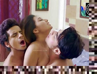 Indian hot babe threesome sex scene