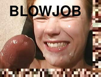 Teen brunette Melissa Ashley is giving a blowjob