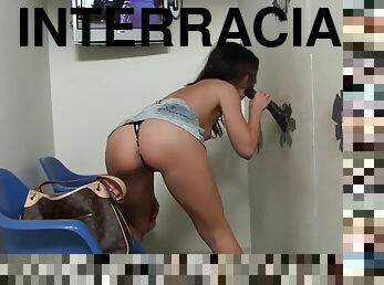 interracial, facial, depilada, morena