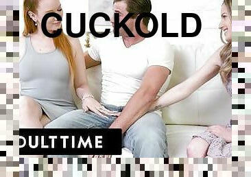 ADULT TIME - Cuckold Wife Madison Morgan Masturbates And Watches Husband Fuck Petite Scarlett Sage