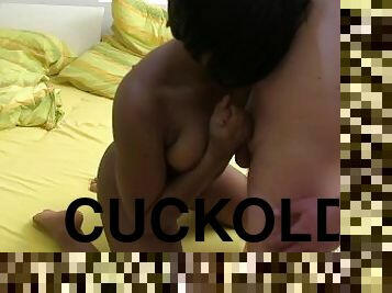 Cuckold Joschi must watch as his new black girlfriend cheating on him with Bobby.
