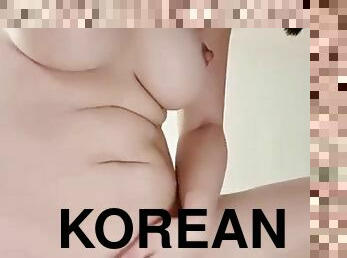 asiatisk, storatuttar, amatör, avsugning, cumshot, avrunkning, massage, creampie, fetisch, koreansk