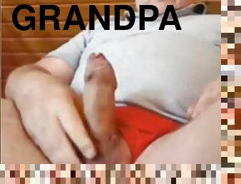 Grandpa cum on cam