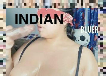 OILED BIG TITS INDIAN TEEN MILKING BIG BLACK COCK TO COMPLETION FACIAL
