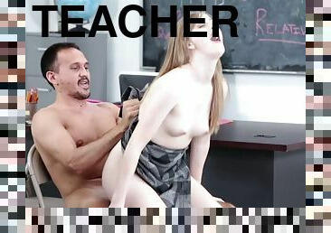 Cute girl fucks her teacher passed the class