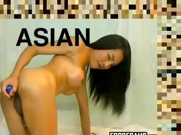 Asian tgirl toys with ass