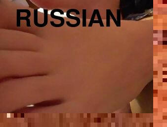 rus, amatör, ayaklar, tatlı, fetiş, emme, ayak-parmakları