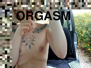 masturbation, orgasm, utomhus, publik, amatör, tonåring, leksak, hardcore, bil, kåt