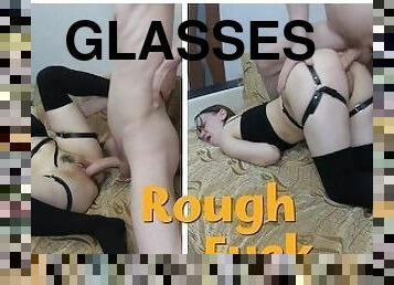 Nerdy Girl Glasses Rough Fucked