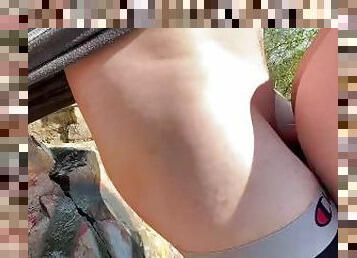 Getting fucked by my boyfriend on the top of a mountain cliff Creampie ending