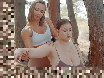 ASMR massage - Shoulders Massage in Forest by Lina to Liza
