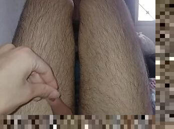 Hairy man's leg