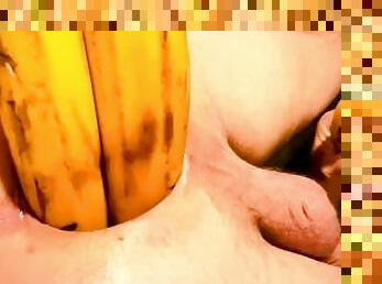 anal masturbation with two bananas