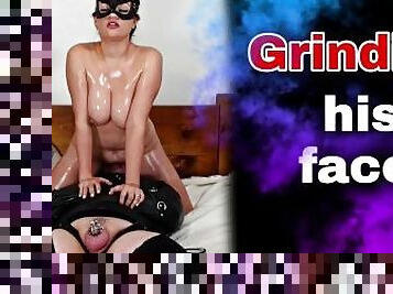 Femdom Face Grinding! Facesitting Face Sitting Riding Real Orgasms Oil Big Tits Bondage BDSM Home
