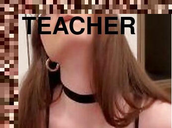 young teacher shows her mastery of masturbating