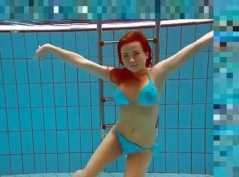 The sexy brunette Deniska underwater