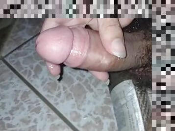 Big bear cock Being jerked after cumming