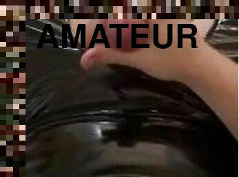 énorme, masturbation, giclée, amateur, ejaculation-sur-le-corps, énorme-bite, maison, branlette, sur-le-visage, latex