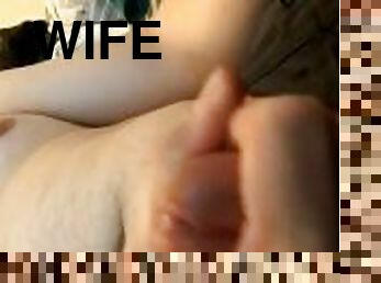 Stroking cock while wife's asleep