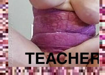 Big Boob Horny Teachers suctions her nipples and pussy with a vacuum
