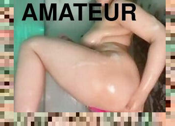 Fingering a pussy. Anal fingering. Shower show fingering