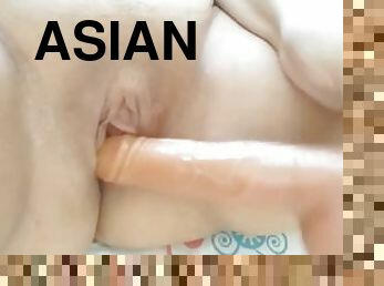 asiatique, cul, masturbation, chatte-pussy, amateur, point-de-vue, ejaculation, serrée, gode, philippine